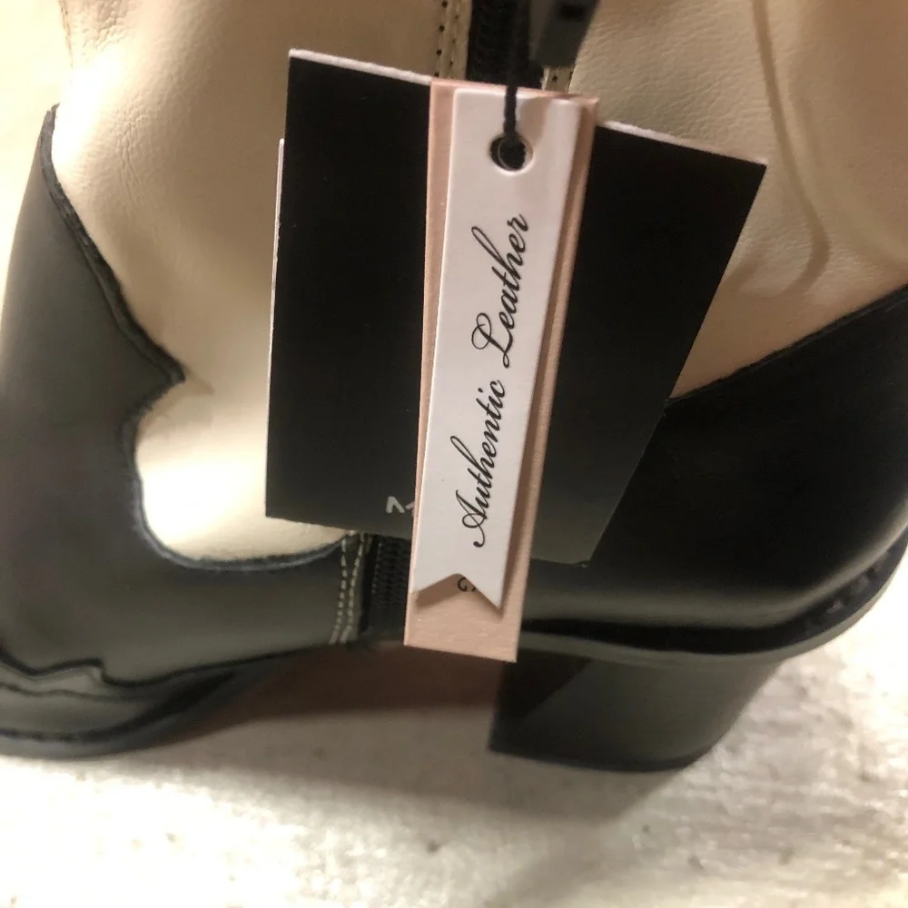 NWT MANGO LEATHER Ankle Boots, 40
